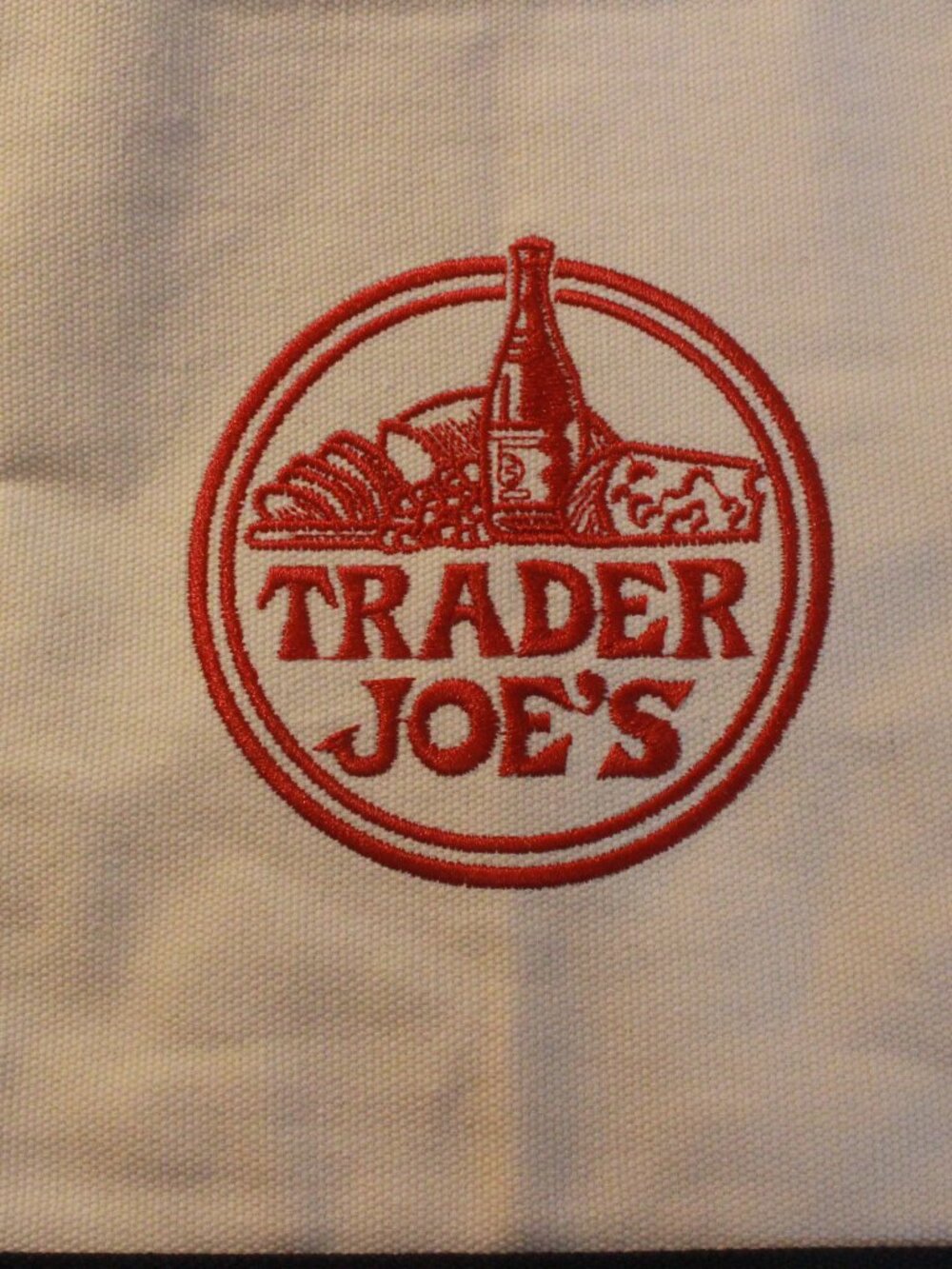 Trader Joe’s Large Cream & Navy Canvas Shopping Tote
